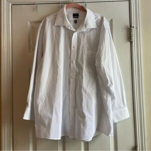 Arrow 1851 Classic Fit Shirt XL 17‑17.5 32/33 White Wrinkle Free Button Down